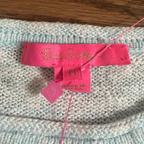 NWT Lilly Pulitzer Danette Sweater Sailabration Celestial Blue Embroidery Size M - Picture 5 of 5